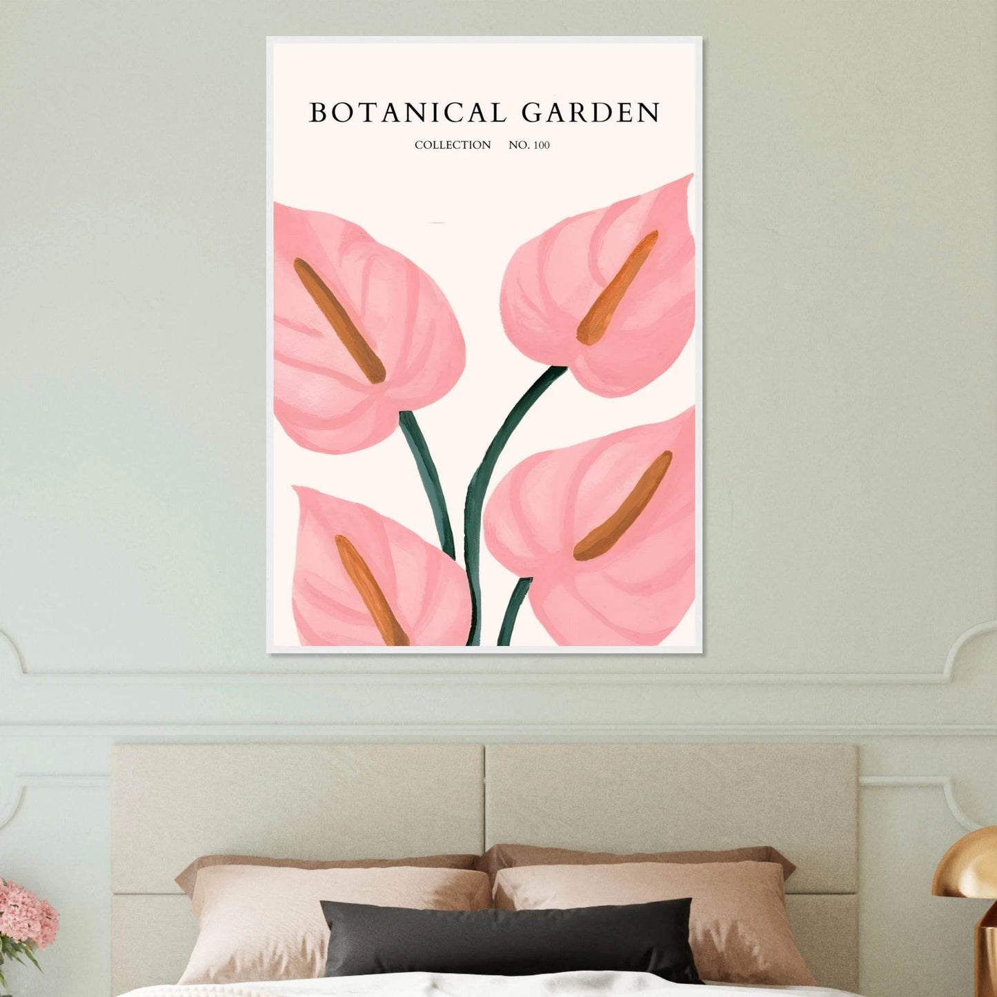 Botanical Garden Framed Poster – Pink Anthurium Bloom Art Print | Elegant & Ready-to-Hang - Vibrantwalls