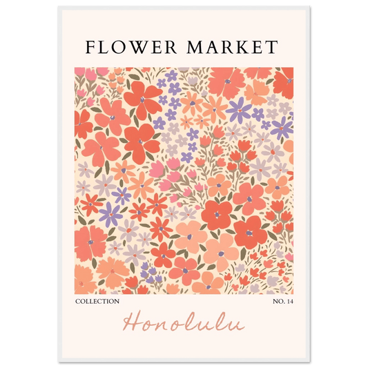 Flower Market Honolulu Framed Poster – Vibrant Floral Art Print | Ready-to-Hang Wall Decor - Vibrantwalls