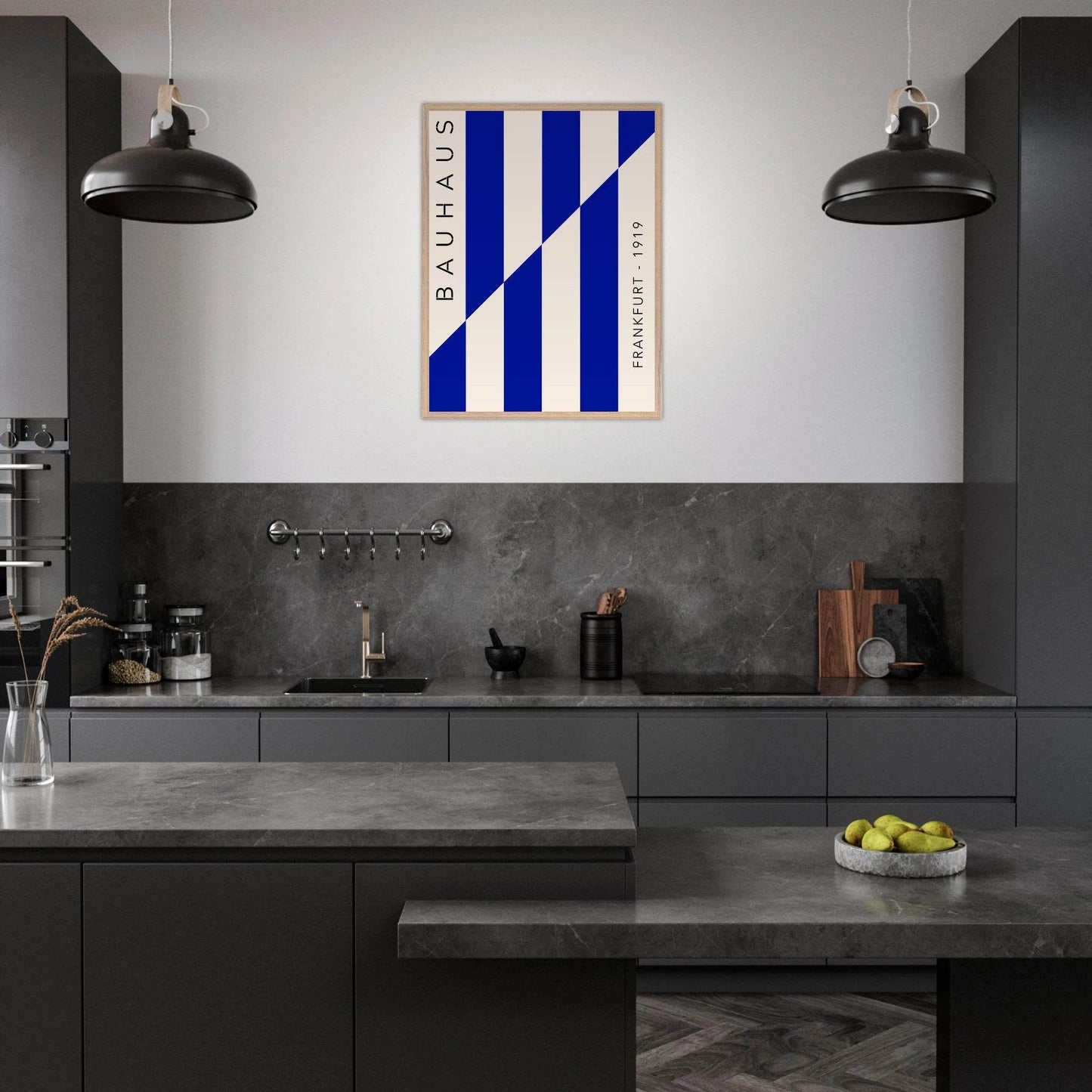 Bauhaus Ausstellung 1923 Blue & Cream - Vibrantwalls