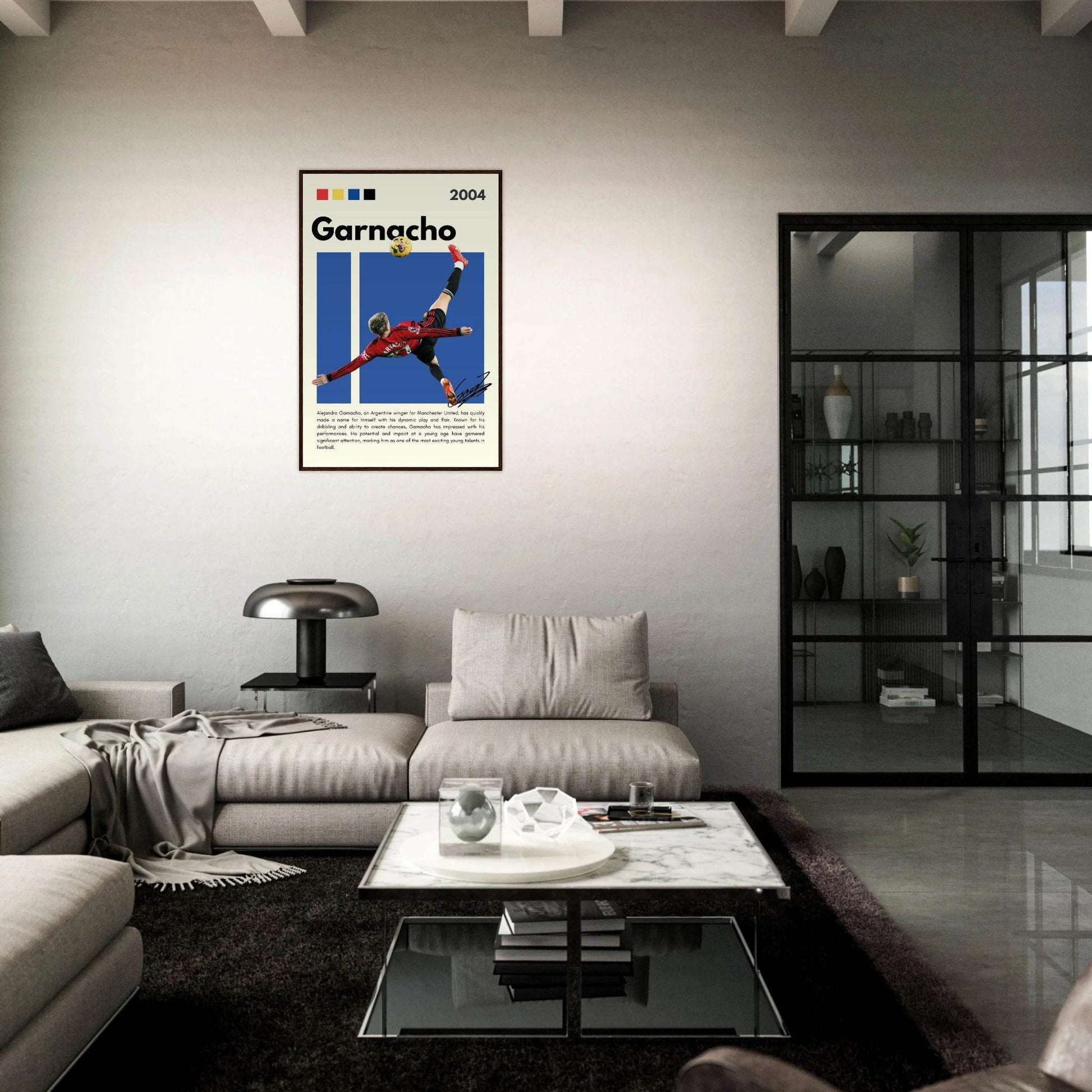 Alejandro Garnacho Manchester United Dynamic Football Poster Vibrantwalls