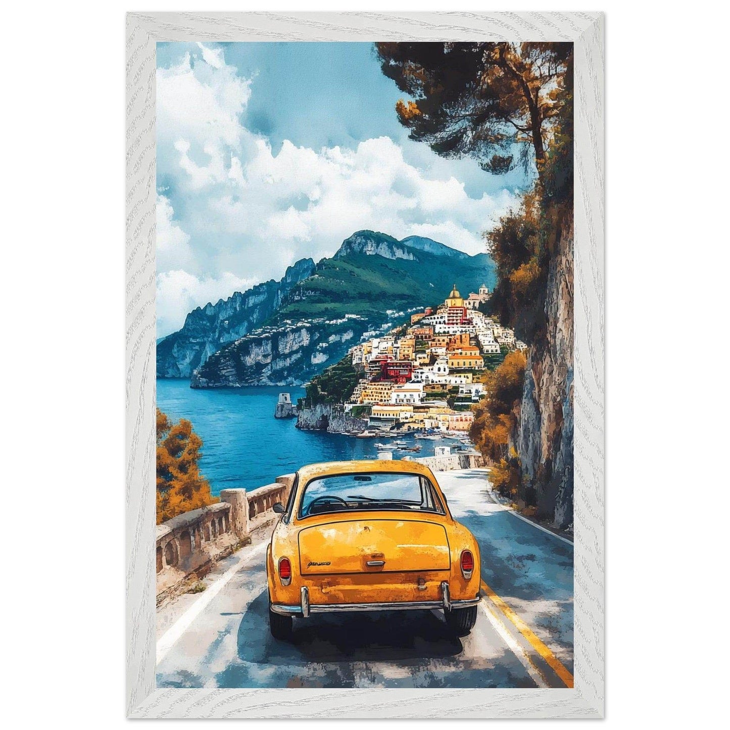 Vintage Italian Coastal View - Amalfi Vintage Coastal View Art Print - Vibrantwalls