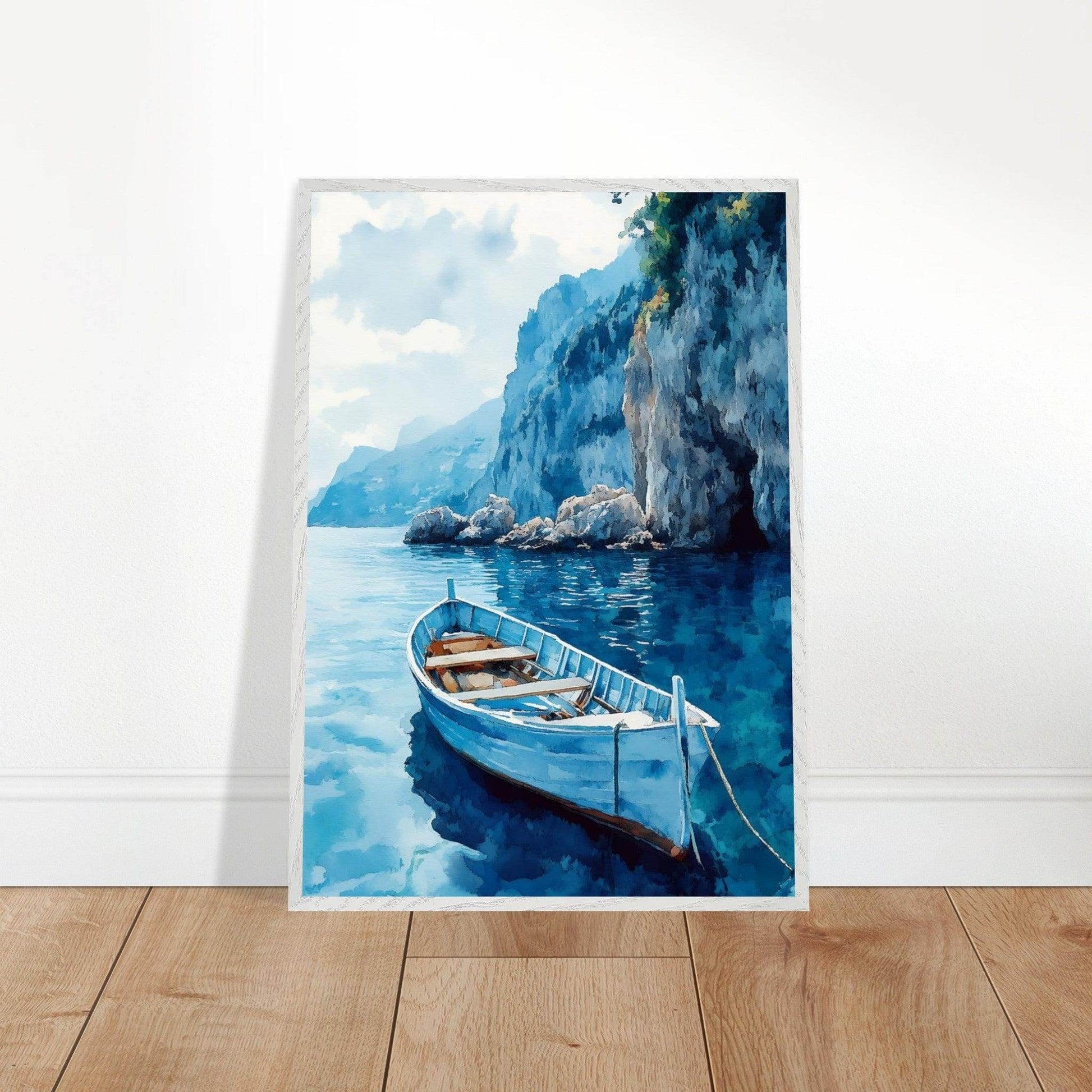 Mediterranean Blue Boat Amalfi Coast - Vibrantwalls