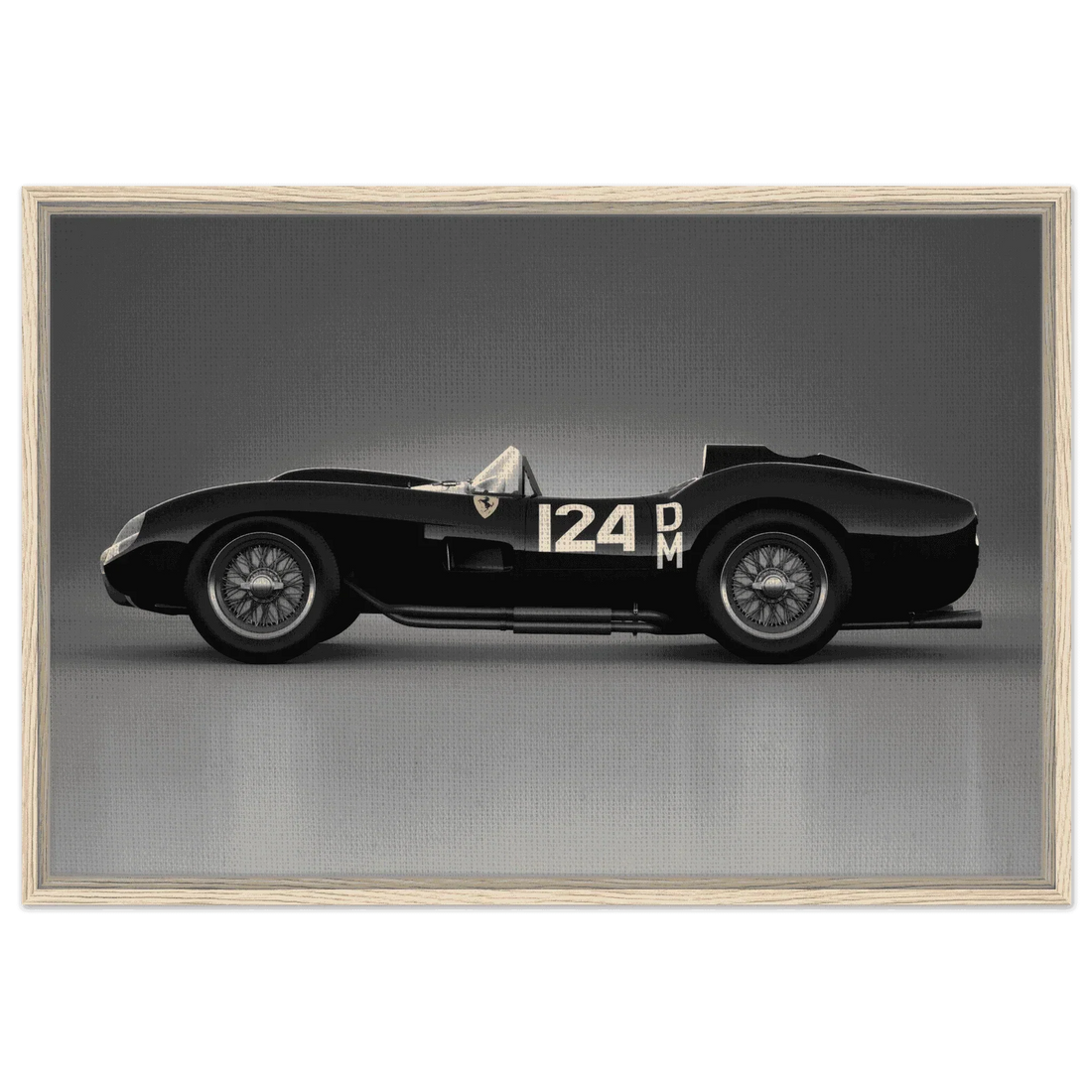 Ferrari 250 Testa Rossa vintage car poster featuring classic red racing design, premium wall art for automotive enthusiasts and collectors