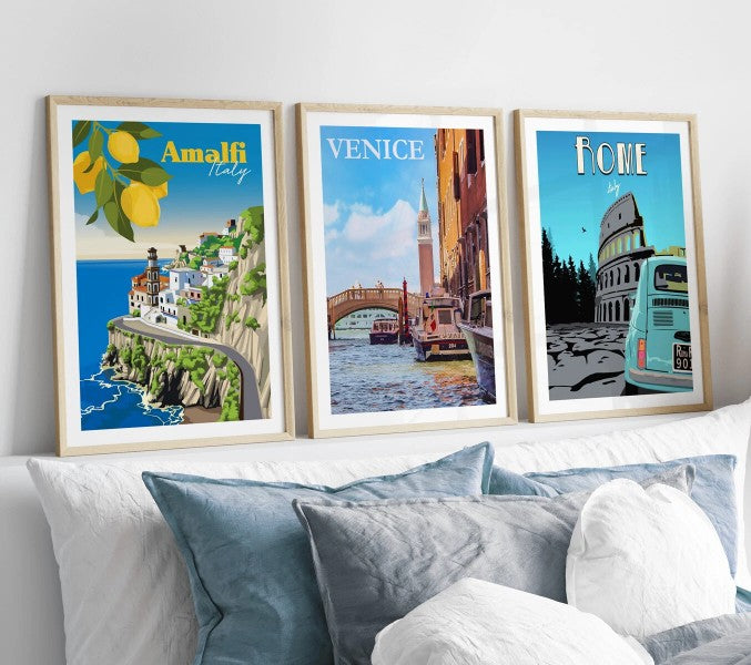 Vintage Travel Poster Art Deco Framed Wall Art