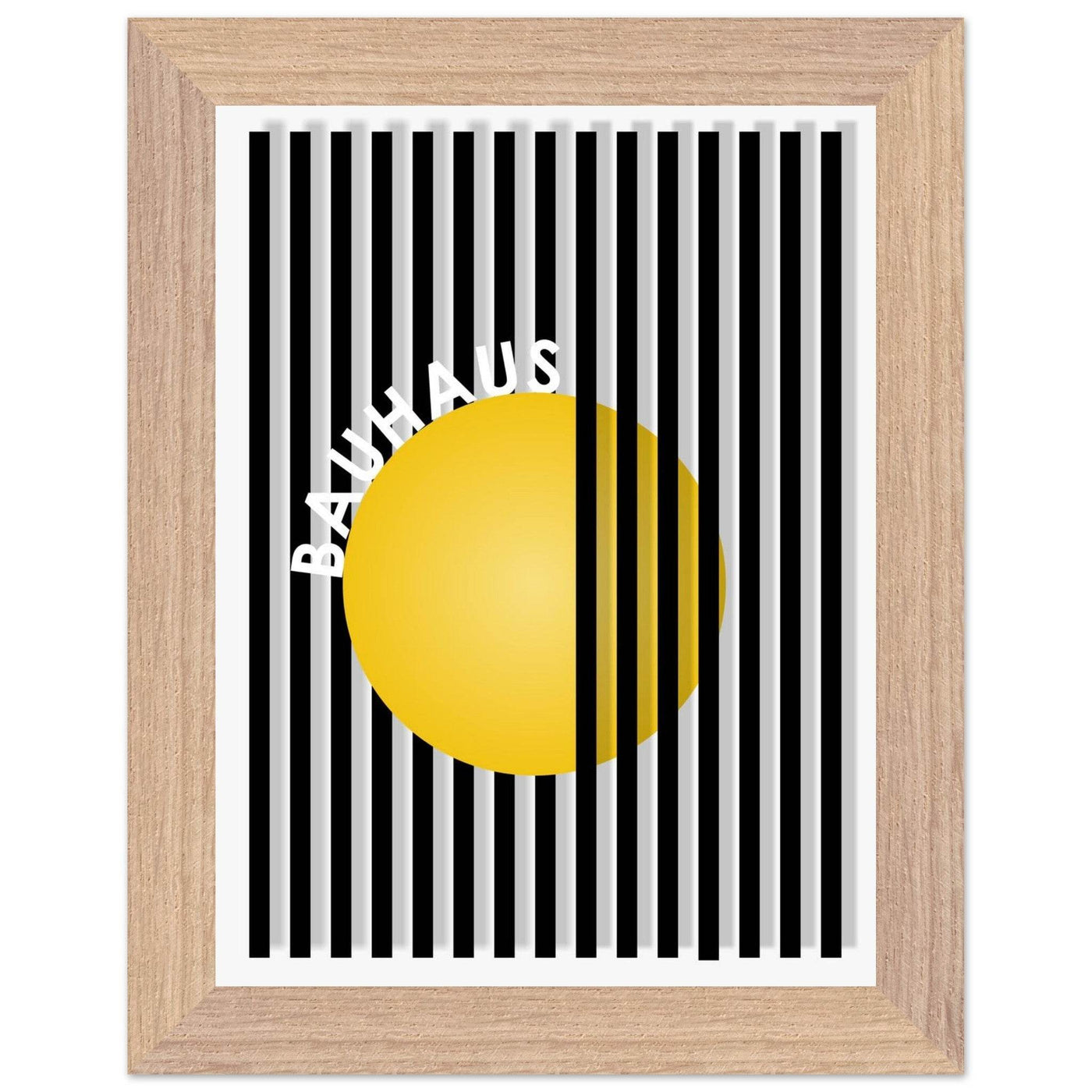 Bauhaus Yellow Circle Wall Art with Modern Stripes - Vibrantwalls