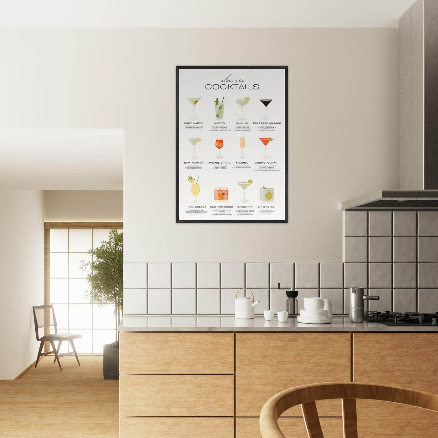 Classic Cocktails Bar Cart Guide - Vibrantwalls