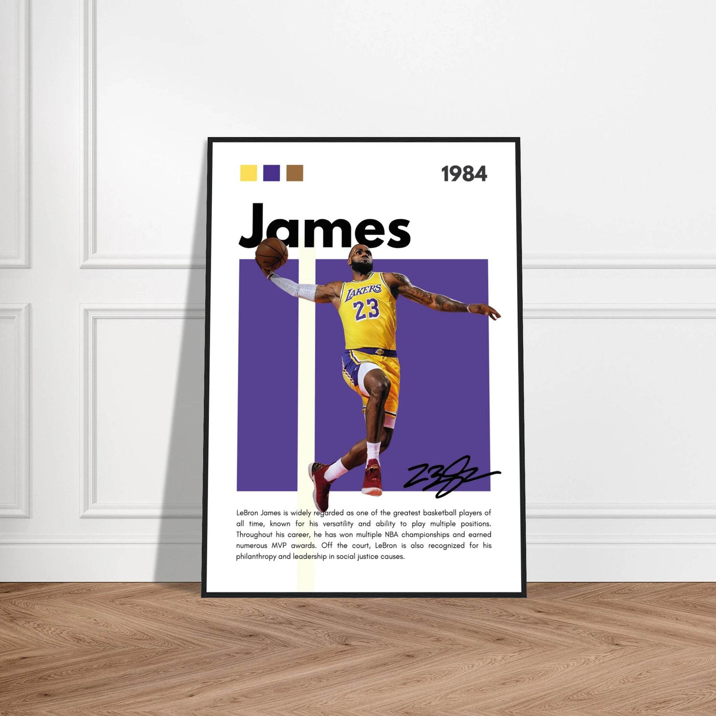 LeBron James Lakers Championship Vintage Art Print - Vibrantwalls