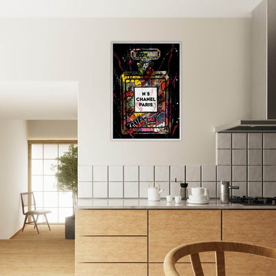Coco Mademoiselle Chanel Perfume Pop Art Graffiti Print - Iconic Scent, Street Style Art Piece in Your Choice of Frame - Vibrantwalls
