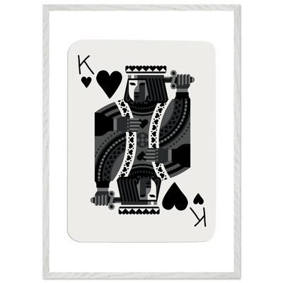 King of Spades Modern Minimalist Poker Card Art - Mounted Framed Poster, Eco-Friendly Wood Frame in Your Choice of Style - Vibrantwalls