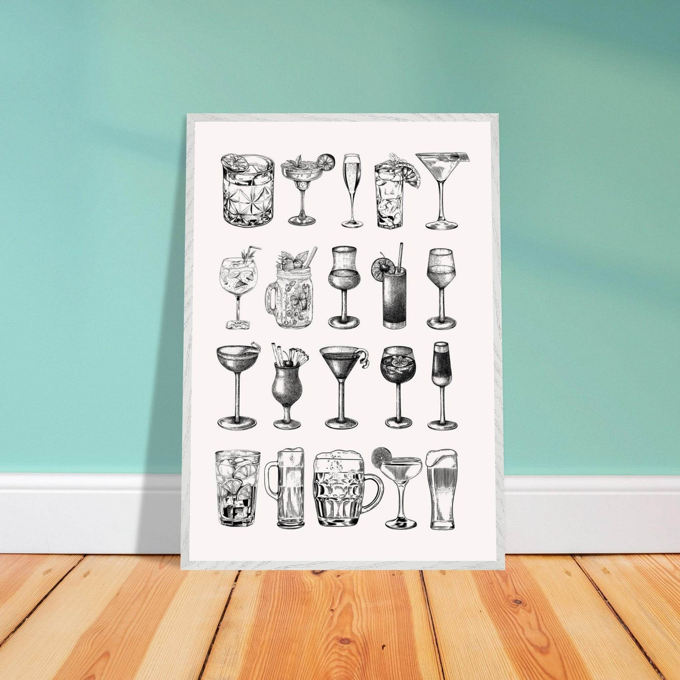 Gin Tonic Cocktail Recipe Vintage Style Art - Vibrantwalls