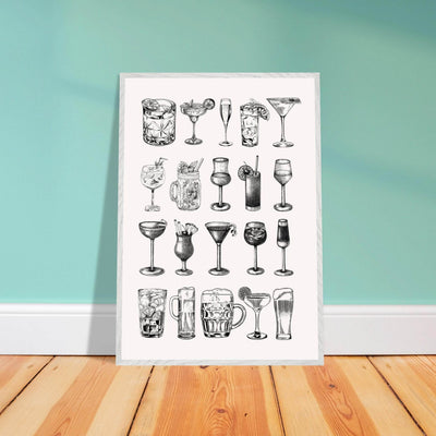 Gin Tonic Cocktail Recipe Vintage Style Art - Vibrantwalls