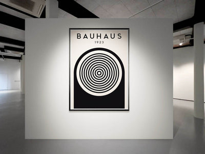 Bauhaus Black and White Art - Concentric Circle Design - Vibrantwalls