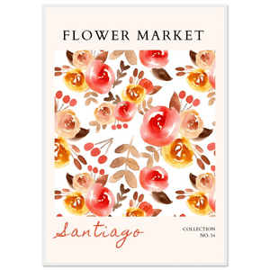 Watercolor Blossom Framed Poster – Santiago Floral Art Print | Warm & Vibrant Decor for Your Home - Vibrantwalls