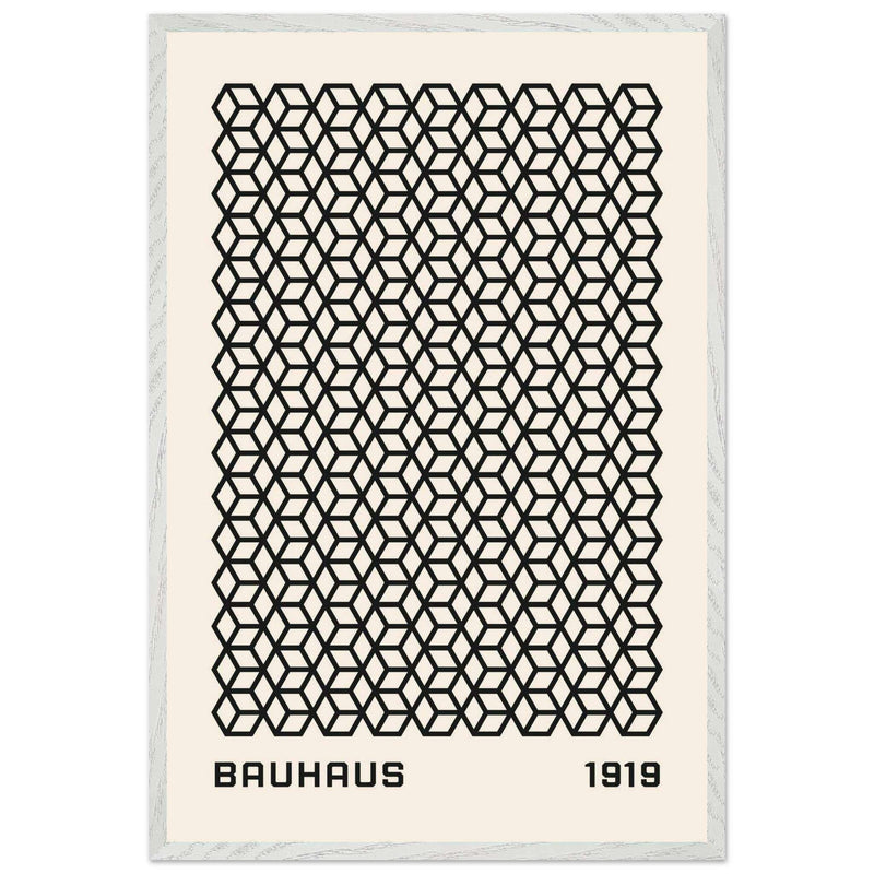 Bauhaus 1919 Geometric Cube Pattern Wall Art - Vibrantwalls