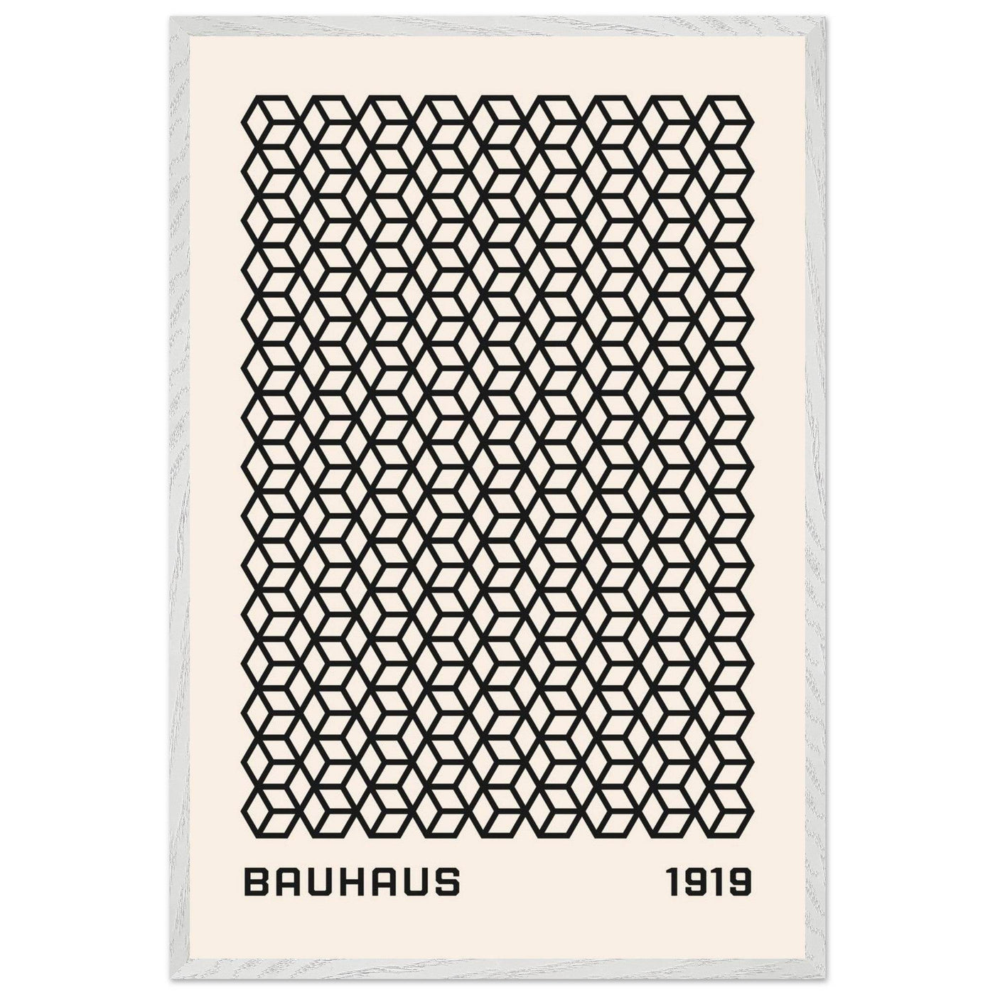 Bauhaus 1919 Geometric Cube Pattern Art Print – Modern Minimalist Framed Poster in Multiple Sizes - Vibrantwalls