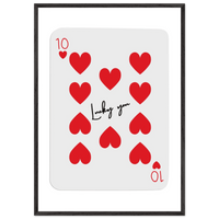 Lucky You - Ten of Hearts Playing Card Framed Poster Art, Eco-Friendly Wood Frame - Vibrantwalls