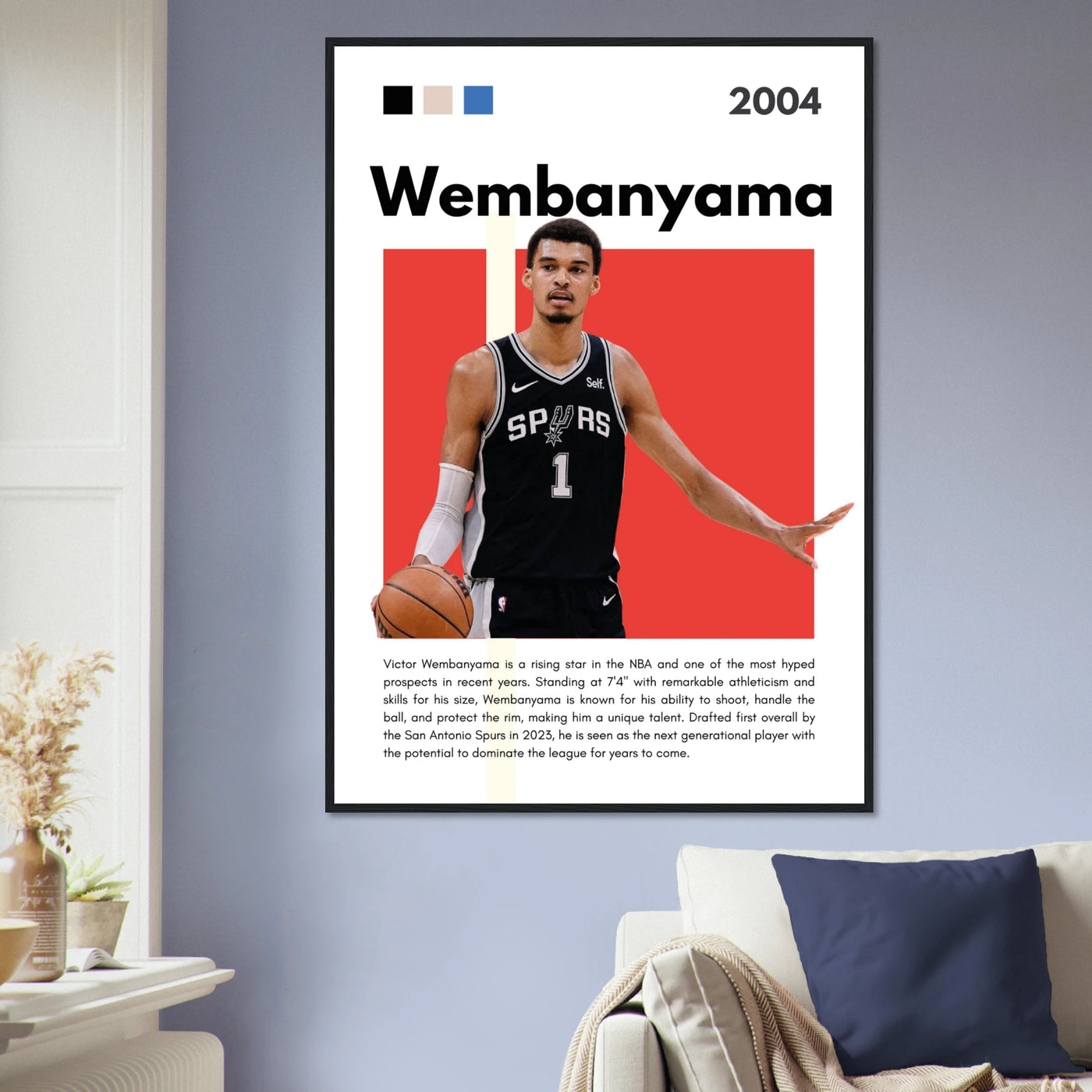 Victor Wembanyama Wemby Spurs Modern Art Print Vibrantwalls