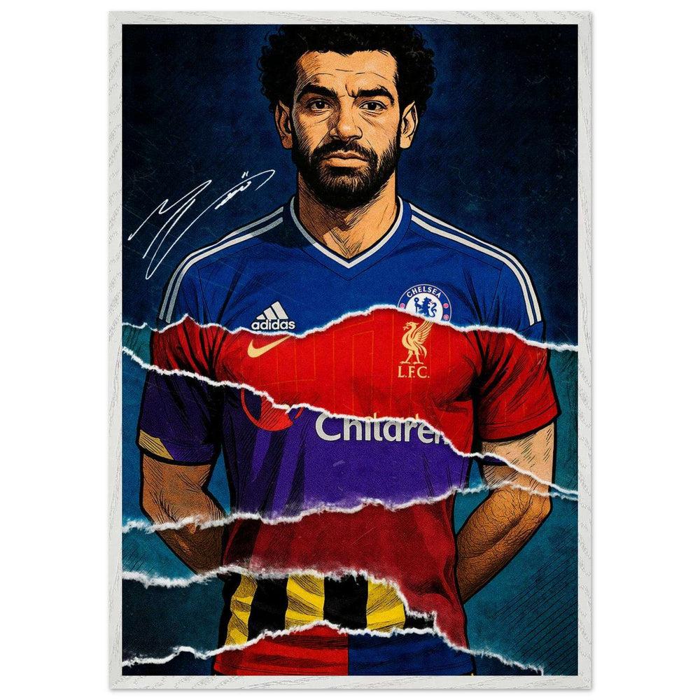 Mohamed Salah Pop Art Football Legend Mounted Framed Poster – Eco-Friendly, Ready to Hang - Vibrantwalls