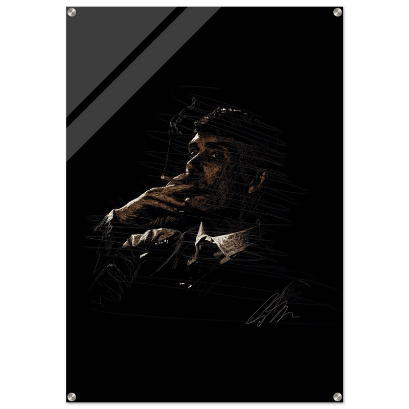 Thomas Shelby Acrylic Print - Distinctive Scribble Art for Enthusiasts - Vibrantwalls
