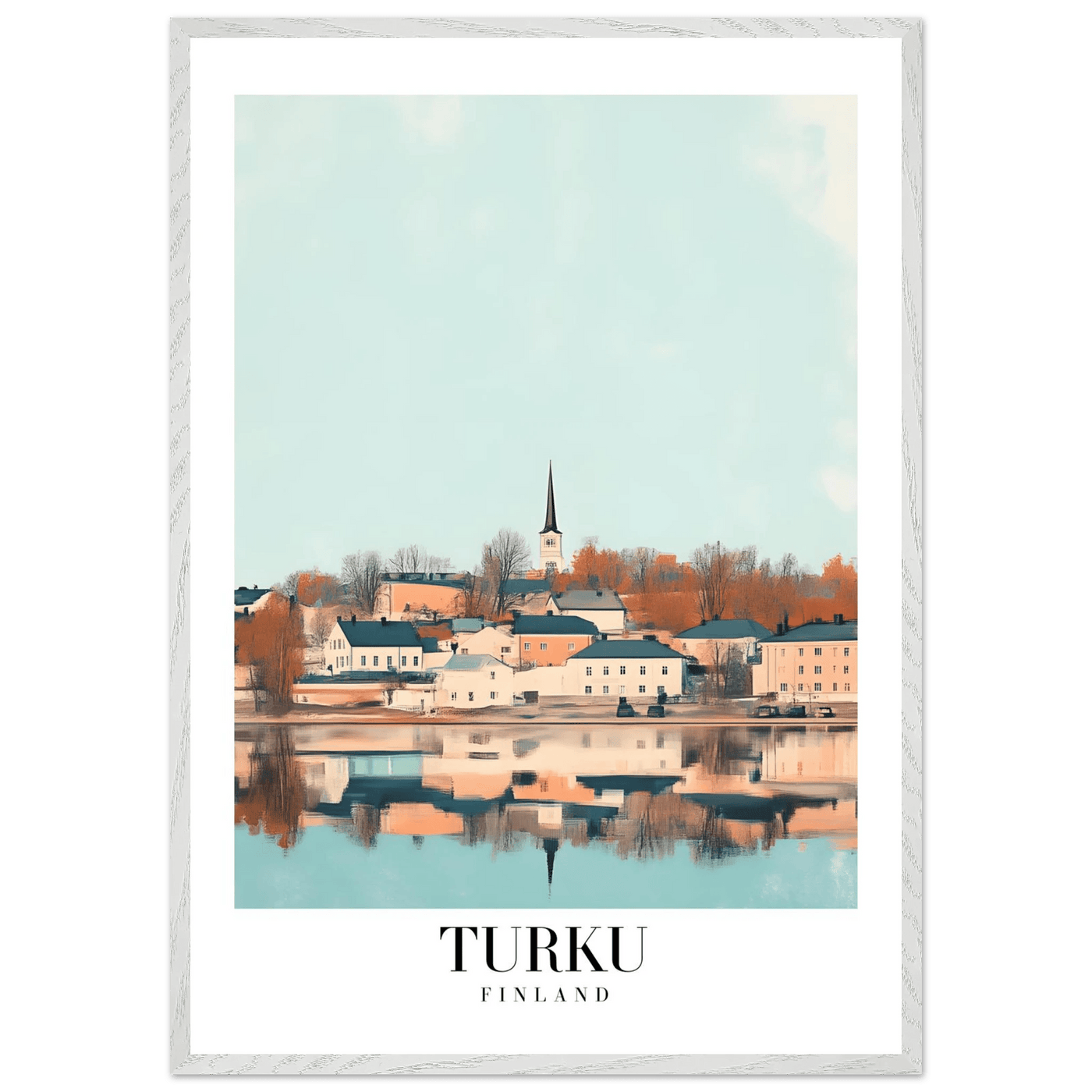Turku Finland Framed Poster – Serene Nordic Travel Wall Art with Wooden Frame - Vibrantwalls