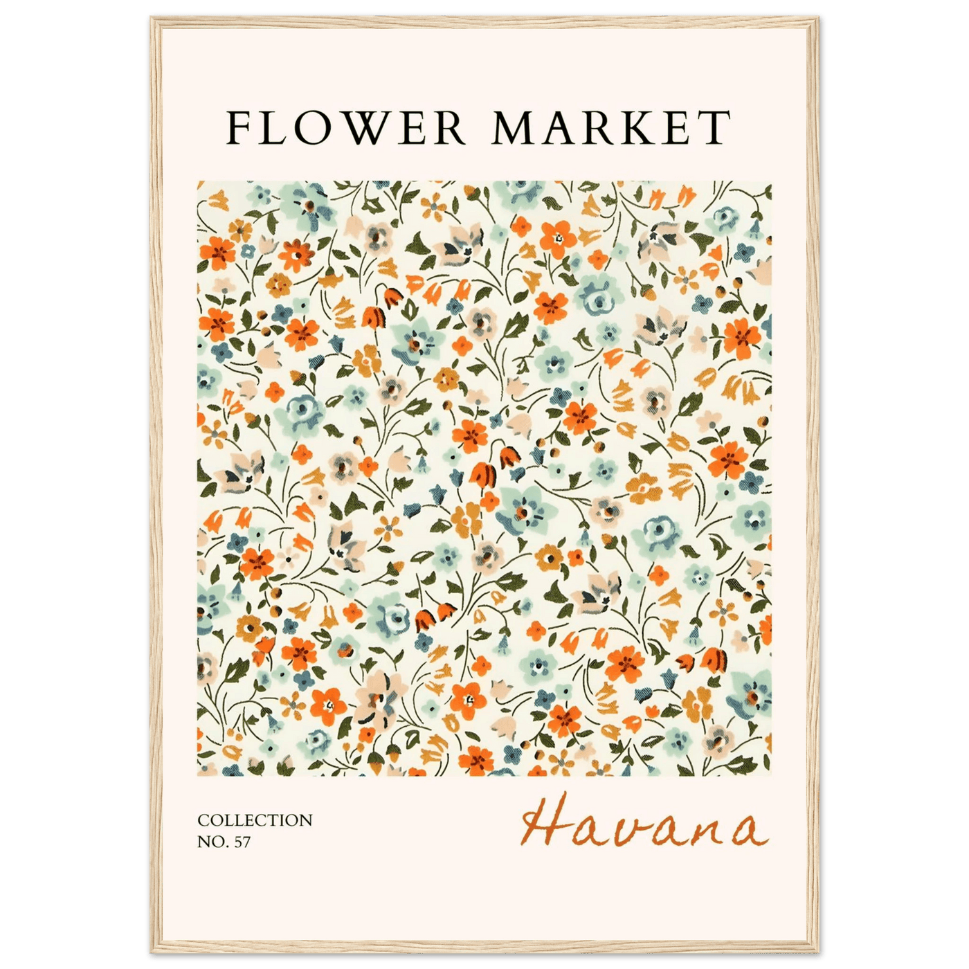 Flower Market 'Havana' Framed Poster – Vibrant Floral Art Print | Ready-to-Hang in Various Sizes & Frame Styles - Vibrantwalls