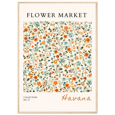 Flower Market 'Havana' Framed Poster – Vibrant Floral Art Print | Ready-to-Hang in Various Sizes & Frame Styles - Vibrantwalls