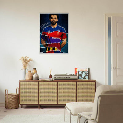 Mohamed Salah Pop Art Football Legend Mounted Framed Poster – Eco-Friendly, Ready to Hang - Vibrantwalls