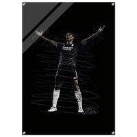 Football Legend Acrylic Print – Dynamic Sketch Art for Modern Sports Fans - Vibrantwalls
