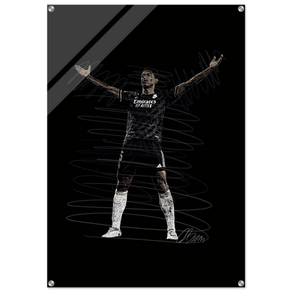 Football Legend Acrylic Print – Dynamic Sketch Art for Modern Sports Fans - Vibrantwalls