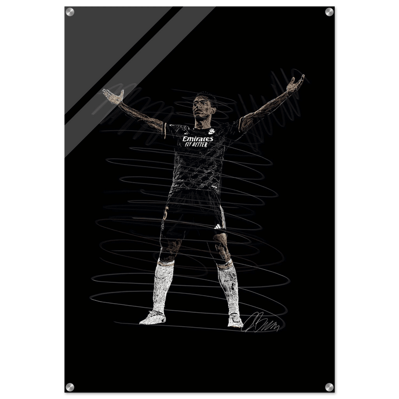 Football Legend Acrylic Print – Dynamic Sketch Art for Modern Sports Fans - Vibrantwalls