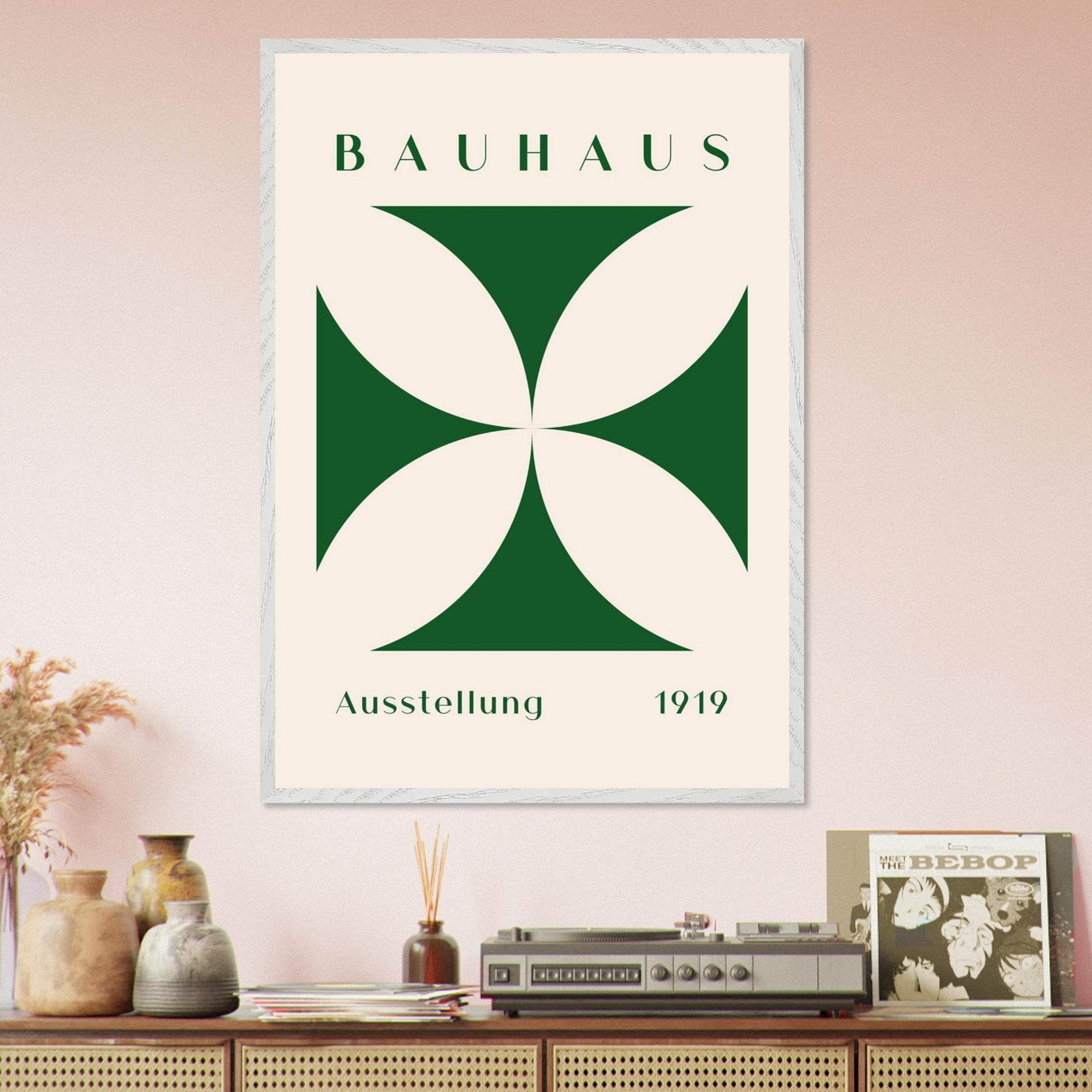 Deep Green Cream Bauhaus 1919 - Vibrantwalls