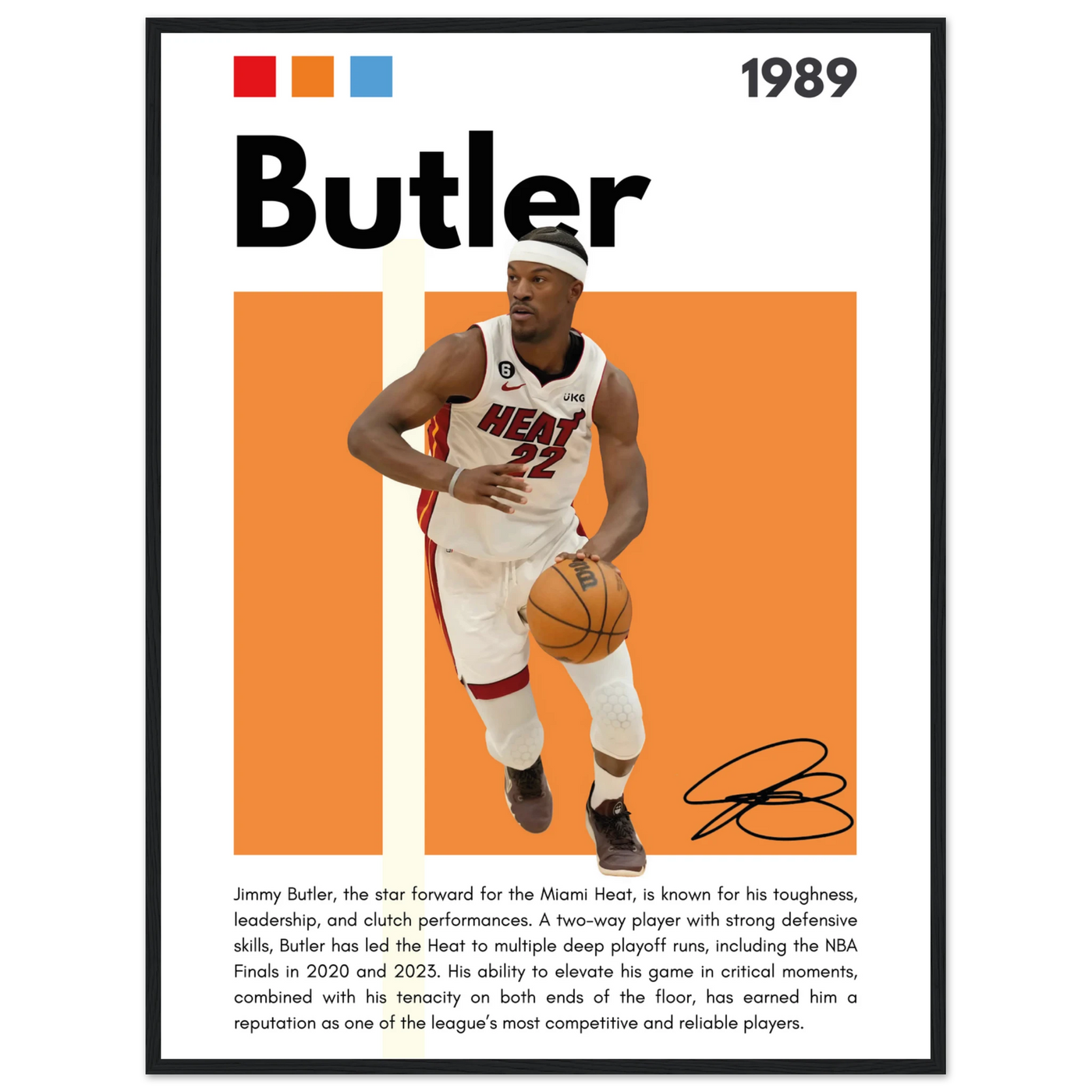 Jimmy Butler Heat Culture Miami Framed Poster 60x80 cm 24x32″ Black frame Vibrantwalls