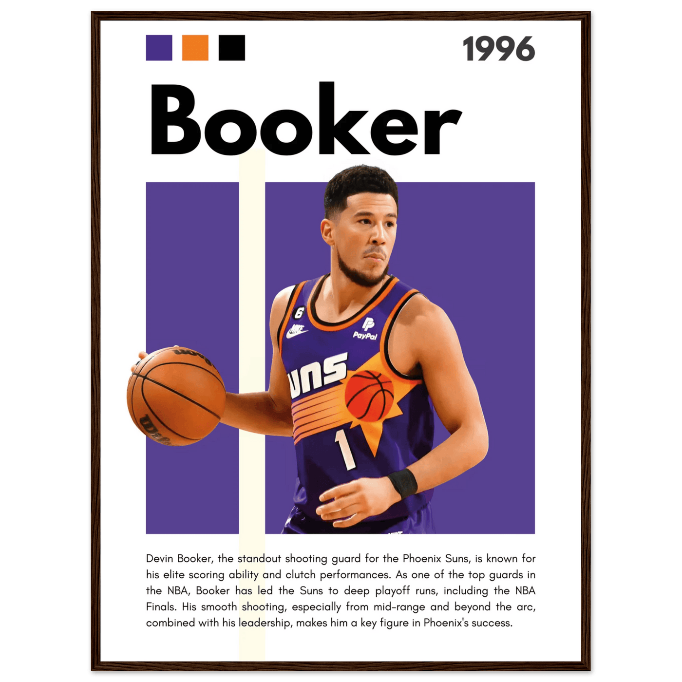 Devin Booker Phoenix Suns Modern Art Print - Vibrantwalls