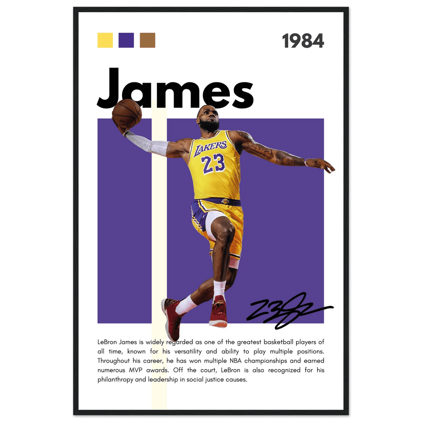LeBron James Lakers Championship Vintage Art Print - Vibrantwalls