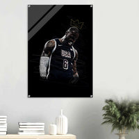 LeBron James 'King' Sketch Acrylic Print – Dynamic, Modern Sports Wall Art in Multiple Sizes - Vibrantwalls