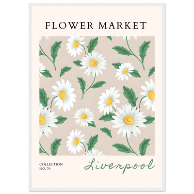 Charming Daisy Field Framed Poster – Botanical 'Flower Market' Art Print | Ready-to-Hang in Your Choice of Frame - Vibrantwalls