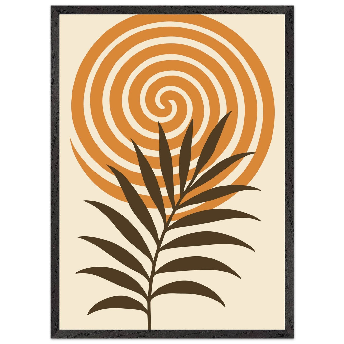 Abstract Palm Leaf & Swirl - Vibrantwalls