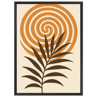 Abstract Palm Leaf & Swirl - Vibrantwalls