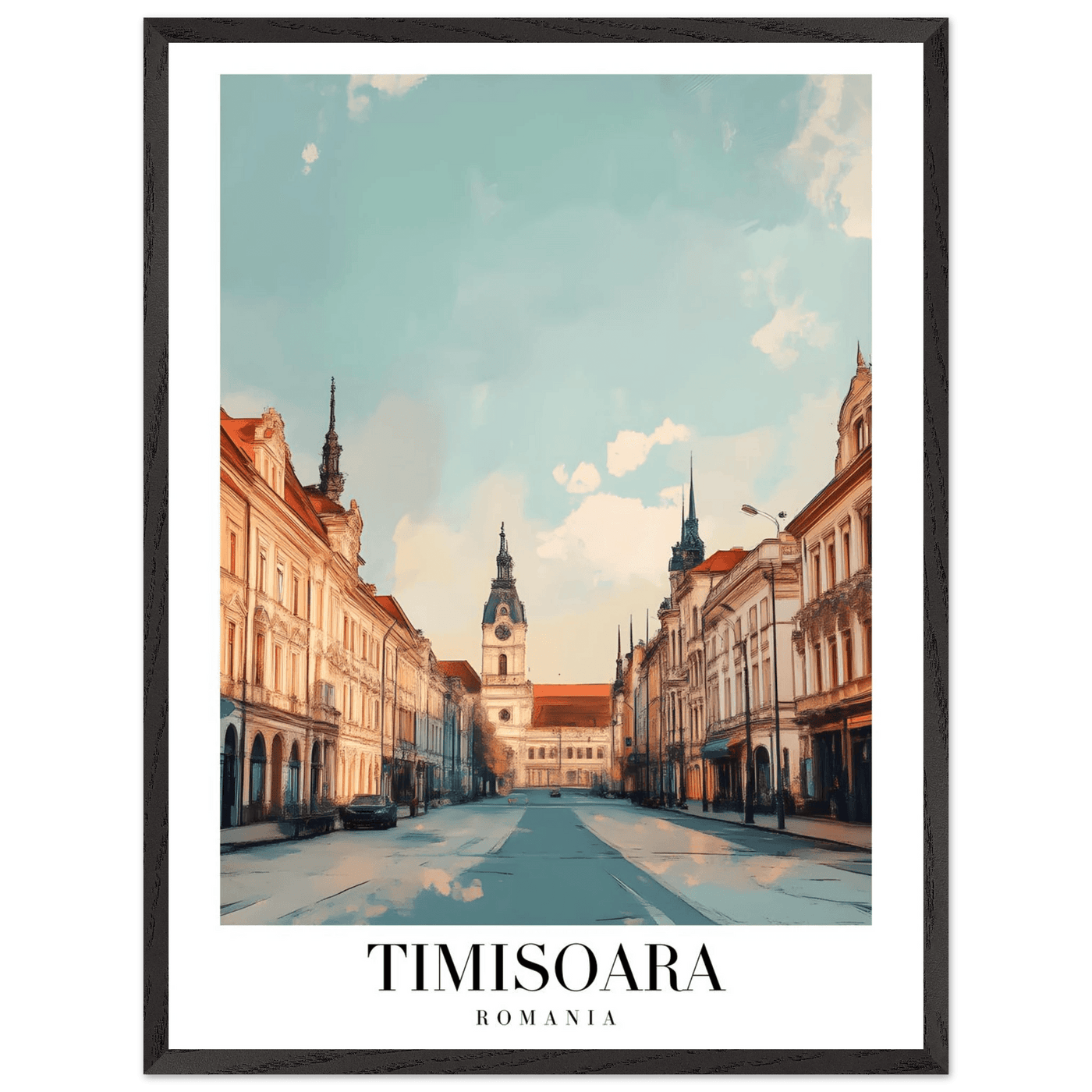 Timisoara Romania Framed Poster – Vintage Cityscape Wall Art with Wooden Frame - Vibrantwalls