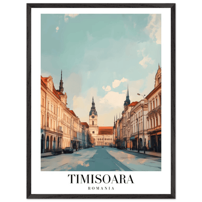 Timisoara Romania Framed Poster – Vintage Cityscape Wall Art with Wooden Frame - Vibrantwalls