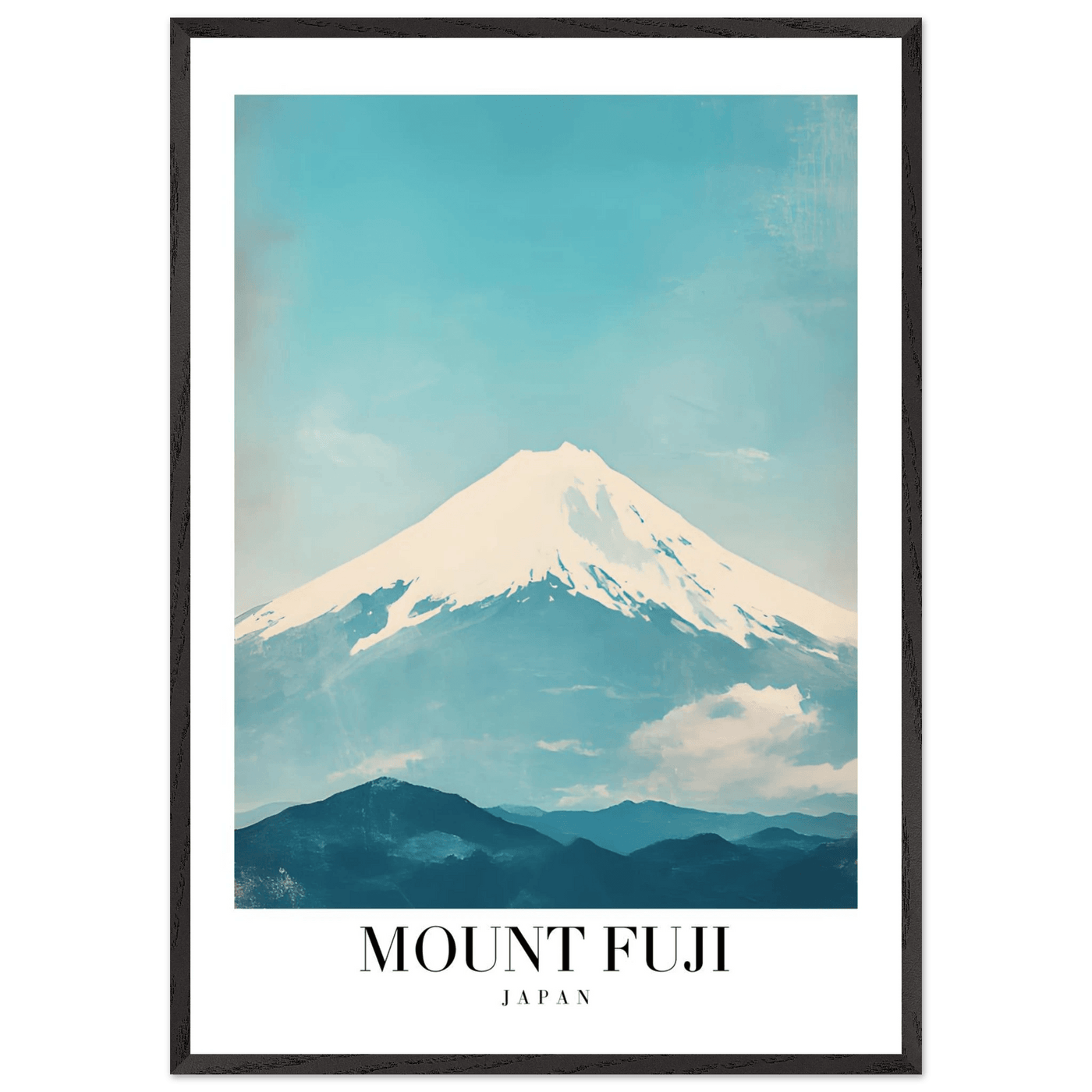 Mount Fuji Japan Framed Poster – Serene Vintage Travel Wall Art with Wooden Frame - Vibrantwalls