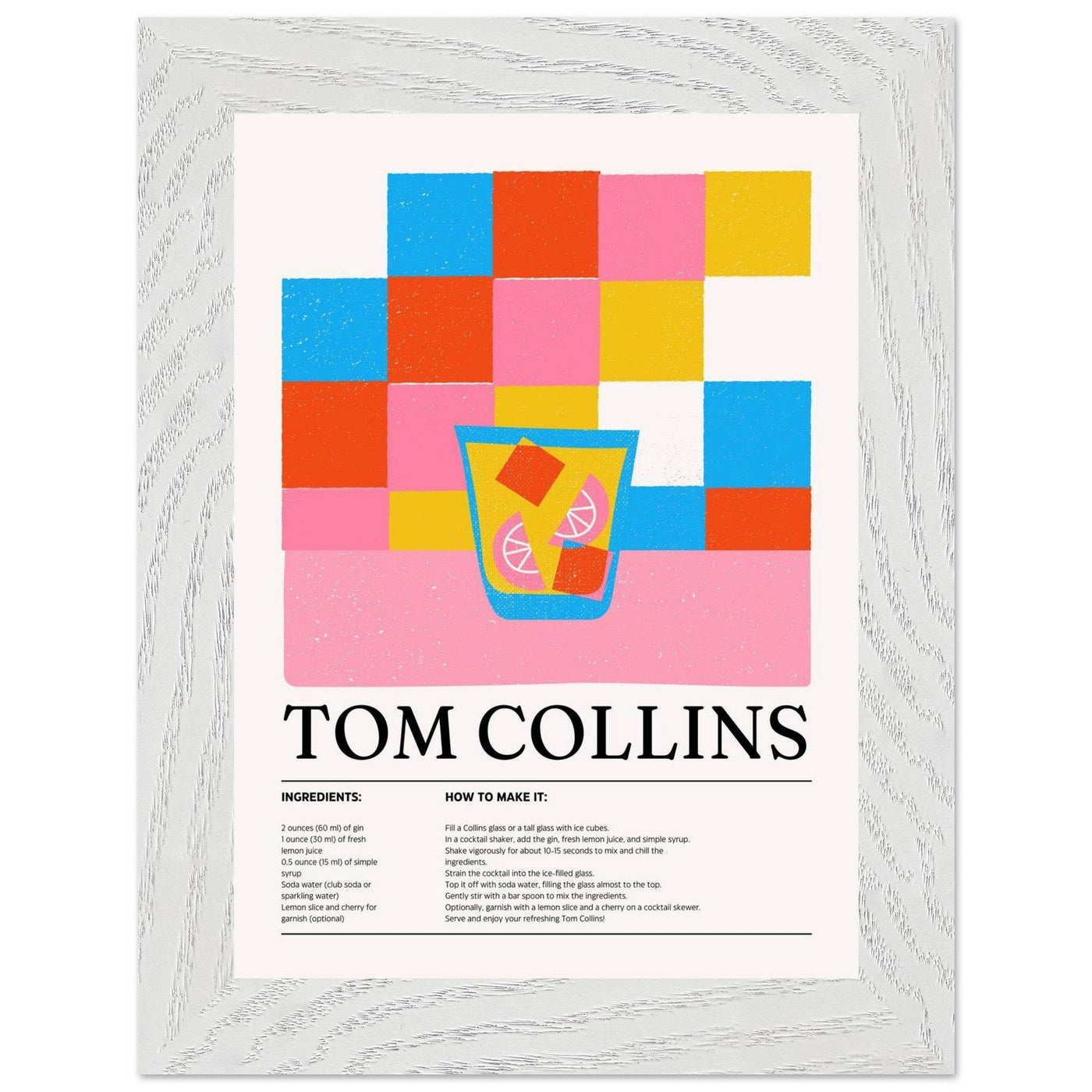 Retro Tom Collins Cocktail Recipe - Vibrantwalls