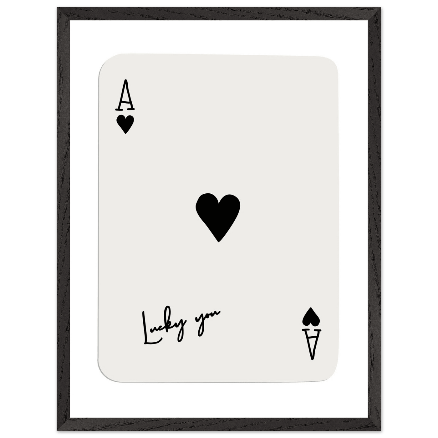Lucky Ace of Hearts Framed Poster Art - Playful Poker Card Print in Eco-Friendly Wood Frame - Vibrantwalls