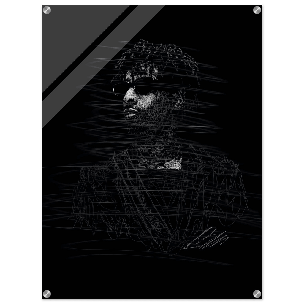 The Rapper Scribble Art Acrylic Print – Abstract, Dynamic, Modern Wall Decor in Various Sizes - Vibrantwalls
