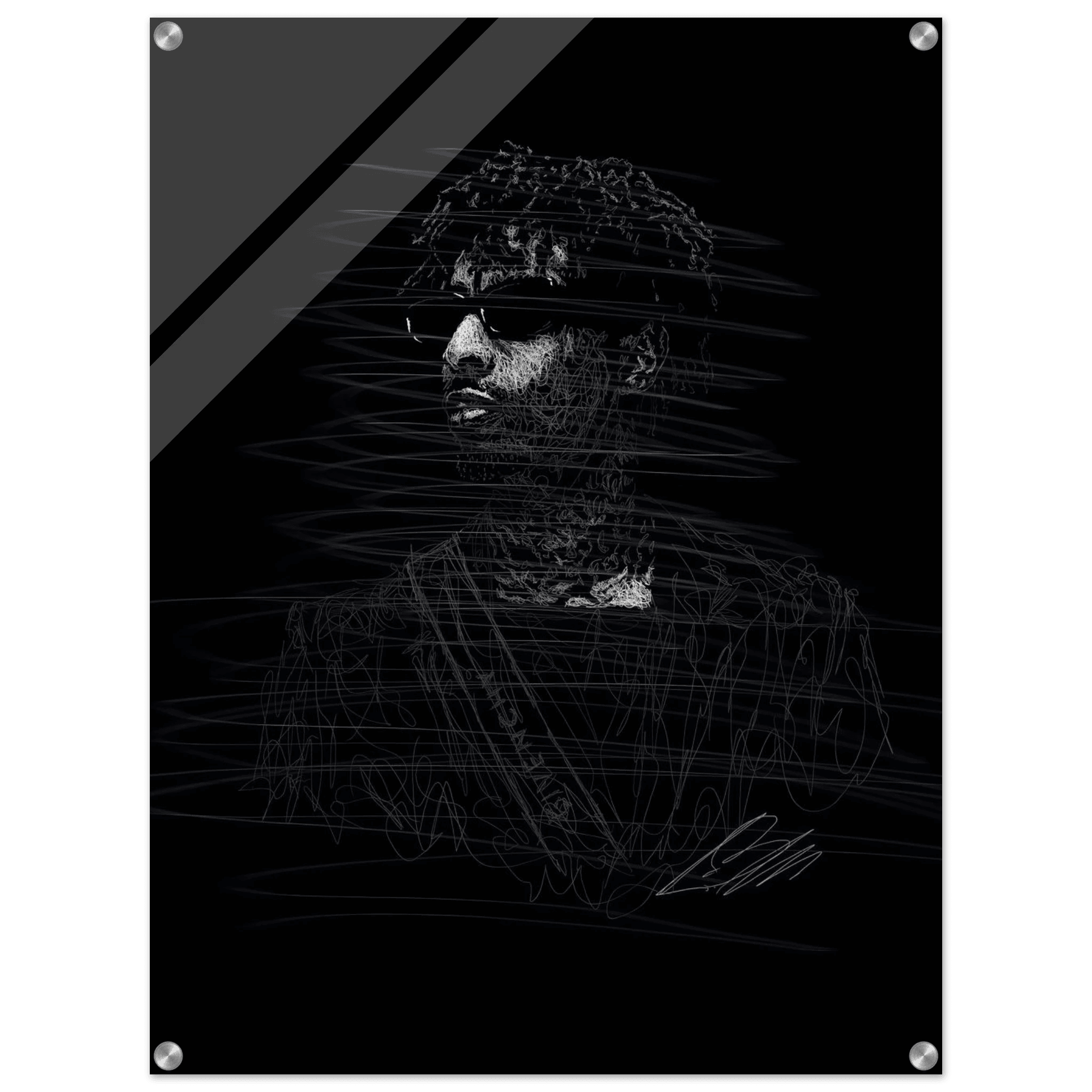The Rapper Scribble Art Acrylic Print – Abstract, Dynamic, Modern Wall Decor in Various Sizes - Vibrantwalls