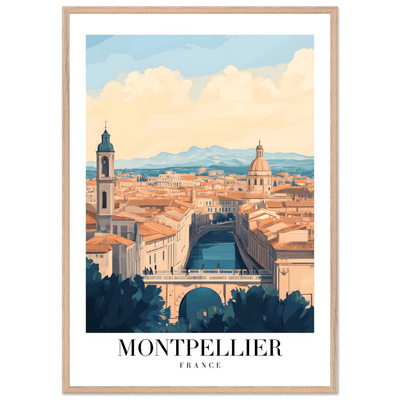 Montpellier France Framed Poster – Vintage Travel Wall Art with Wooden Frame - Vibrantwalls