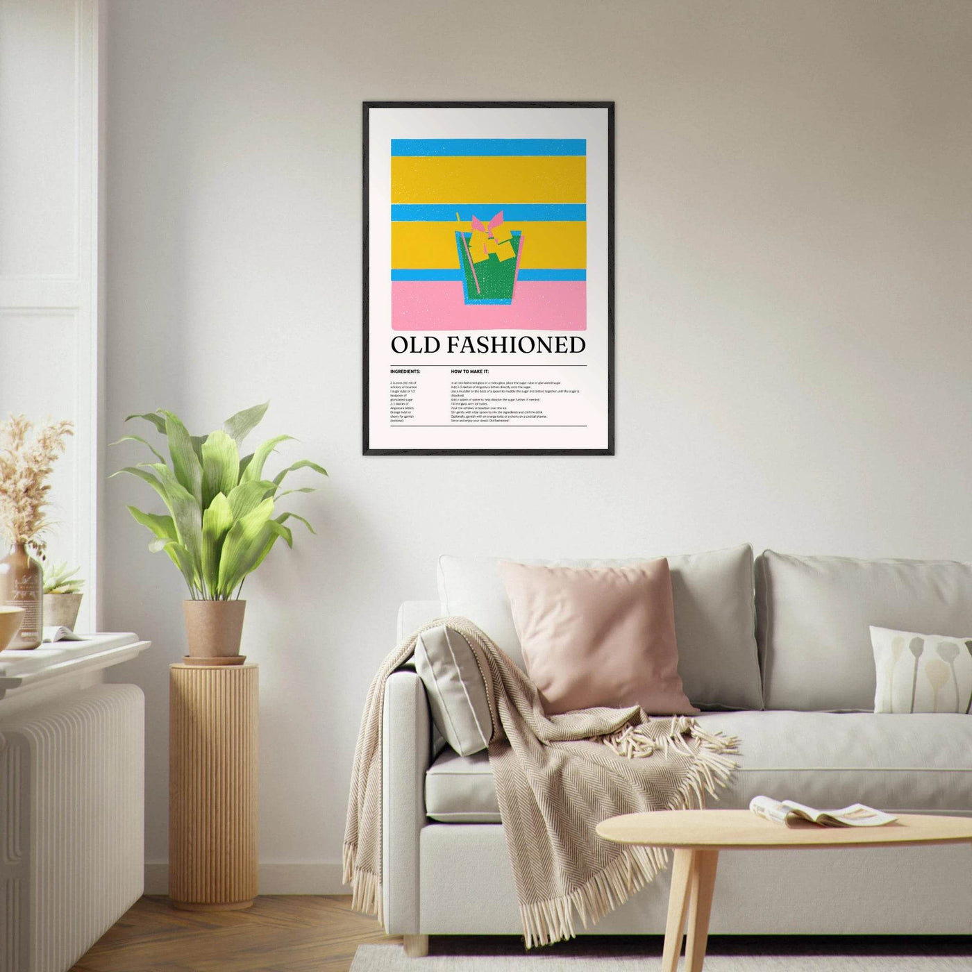 Old Fashioned Cocktail Recipe Art Print - Vibrantwalls