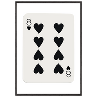 Minimalist Eight of Hearts Poker Card Print - Framed Wall Art, Sustainable Wood Frame, Choose Your Finish & Size - Vibrantwalls