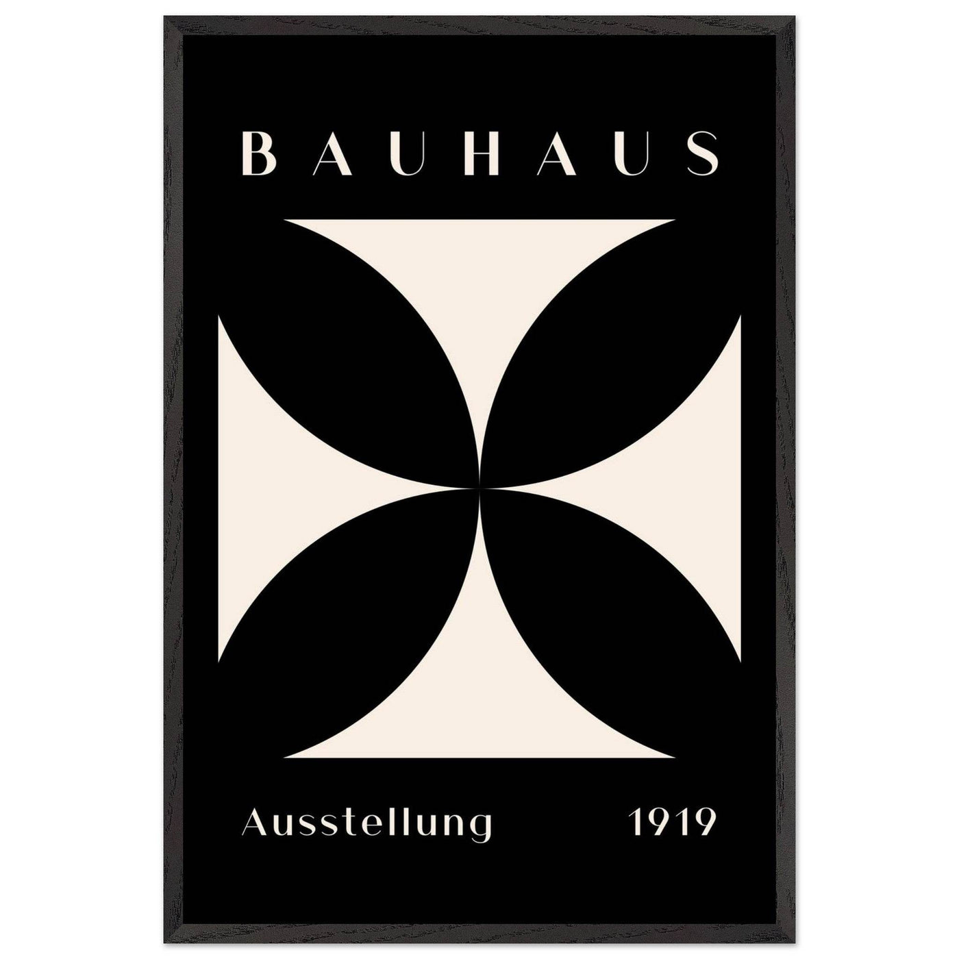 Bauhaus Ausstellung 1919 Black & Cream Minimalist - Vibrantwalls
