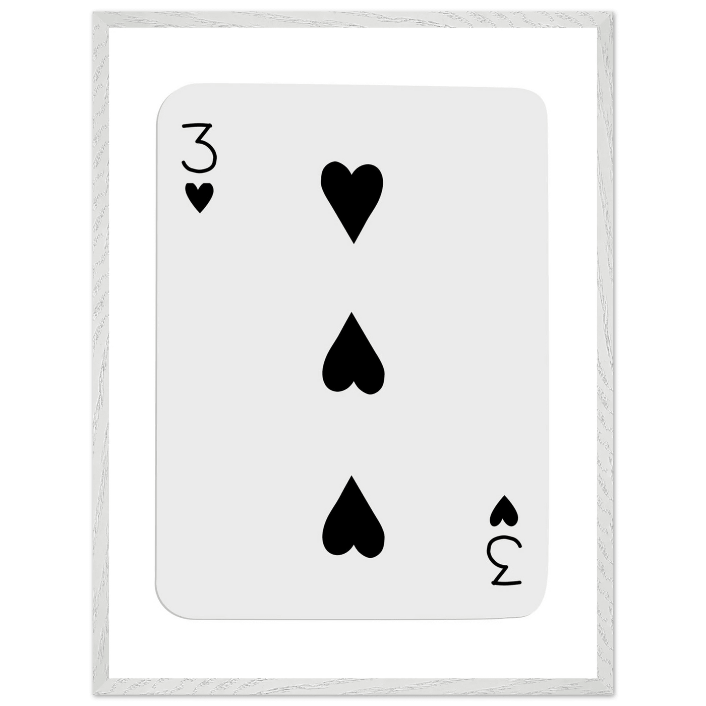 Poker Card Print - Three of Spades - Framed Wall Art, Eco-Friendly Wood Frame in Black, White, or Natural - Vibrantwalls